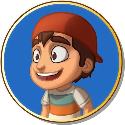 Niño de gorra roja, sonriendo