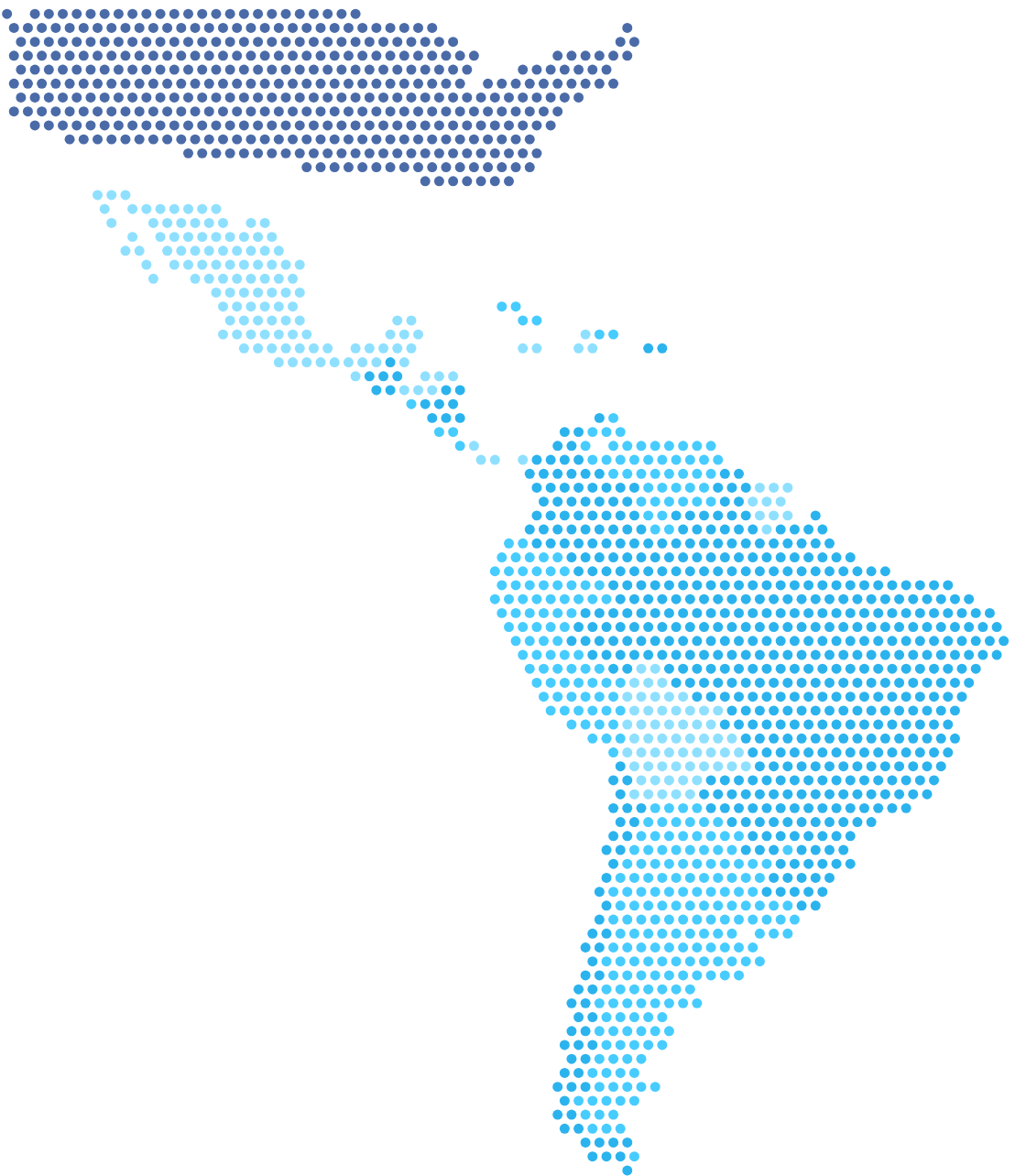 Mapa de puntos de las Américas